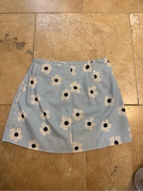 Princess Polly Light Blue Floral Mini Skirt
